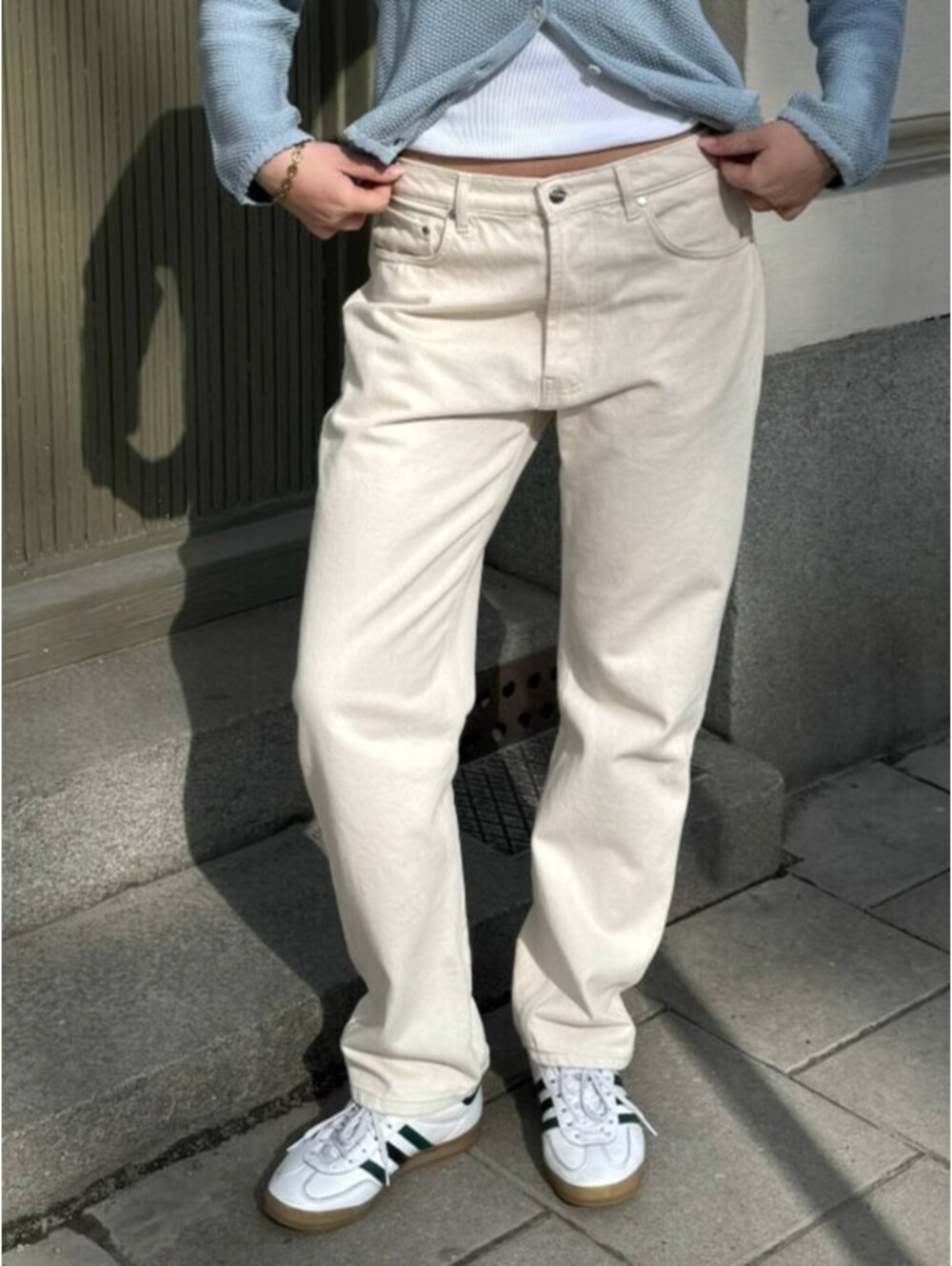 DJERF AVENUE cream straight leg jeans sz 25 nwt